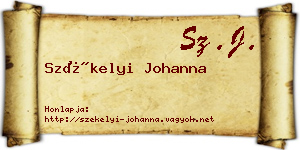 Székelyi Johanna névjegykártya
